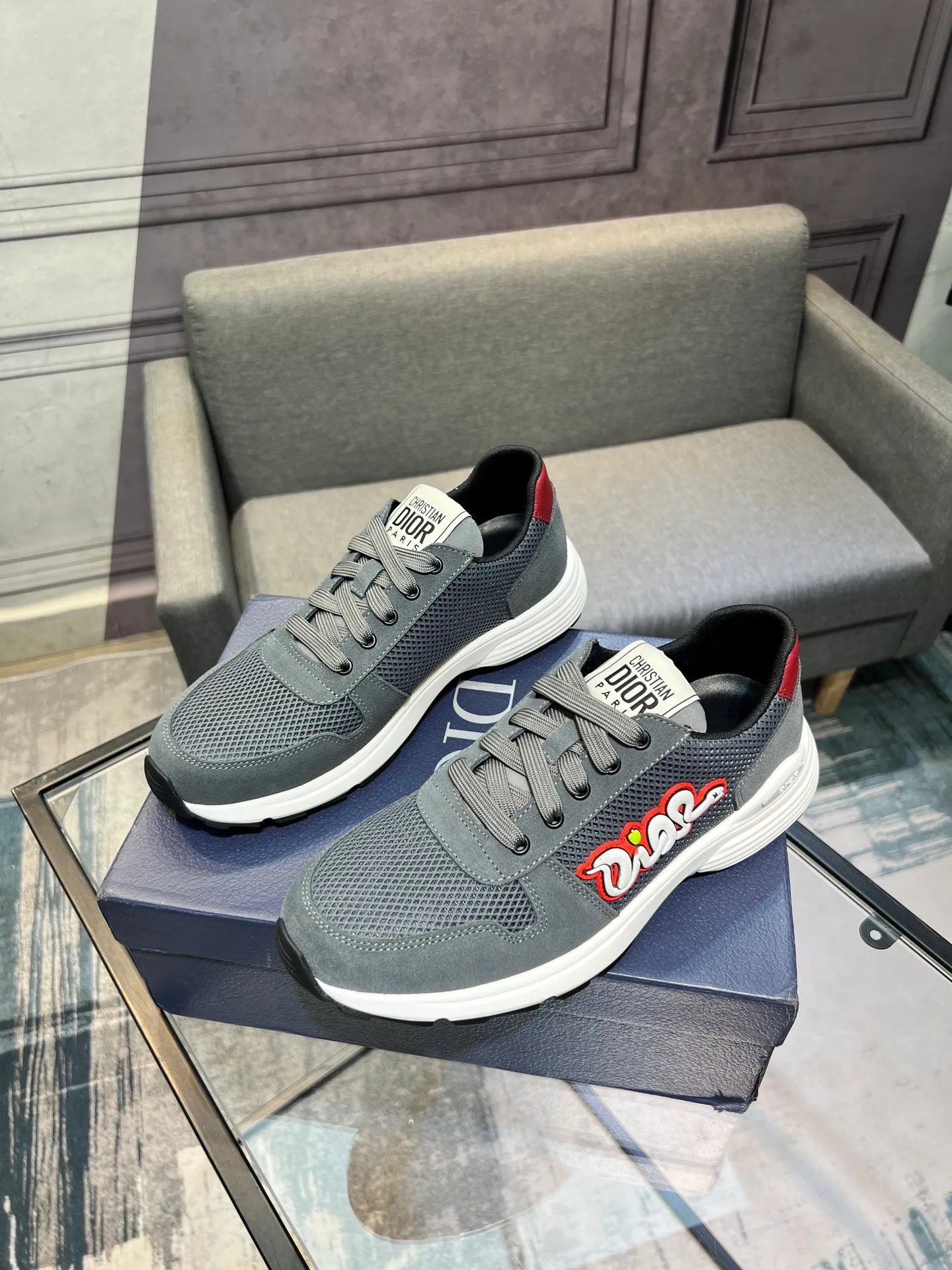 Men's shoes 💰420 [Dior] popular men's shoes, imported mesh splicing material, really inside. Original sole provided by the original factory, 38-45 (45 customized, non-refundable)